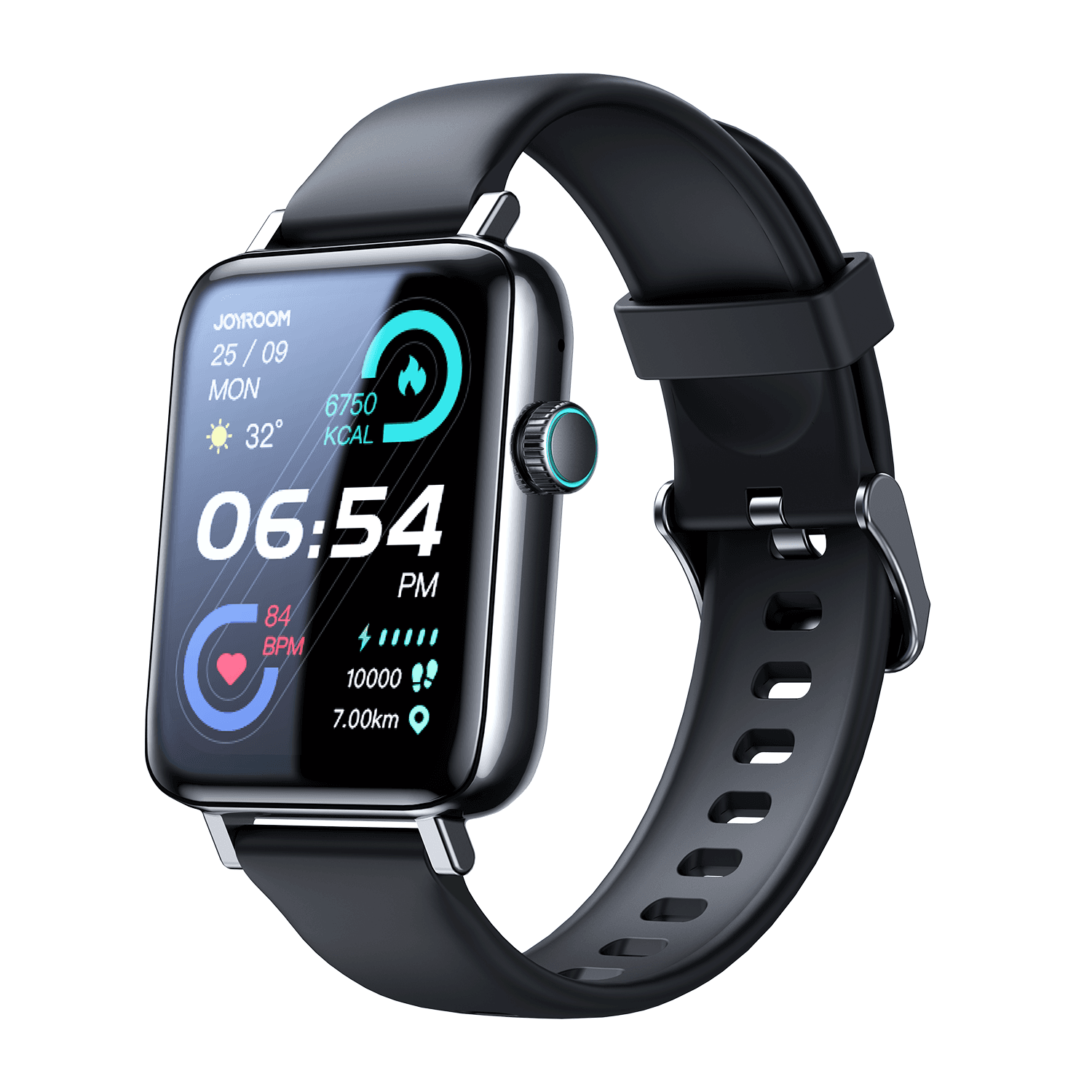 Joyroom JR-FT5 Waterproof IP68 Smartwatch With Silicone Black Strap Answer/Make Call