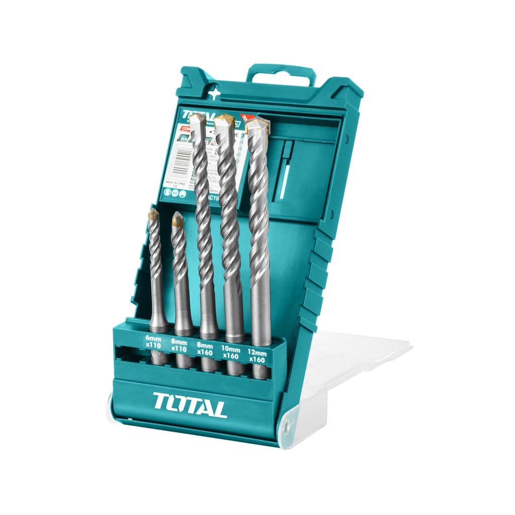 Total 5 pcs SDS Plus Hammer Drill Bit Set TAC190501 Industrial 1
