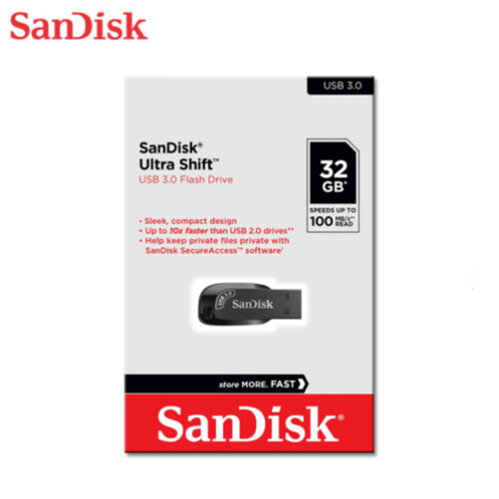 Sandisk  Pendrive 32GB Ultra Shiftâ„¢ USB 3.0 Flash Drive 100MB/s ** Read Spead 1