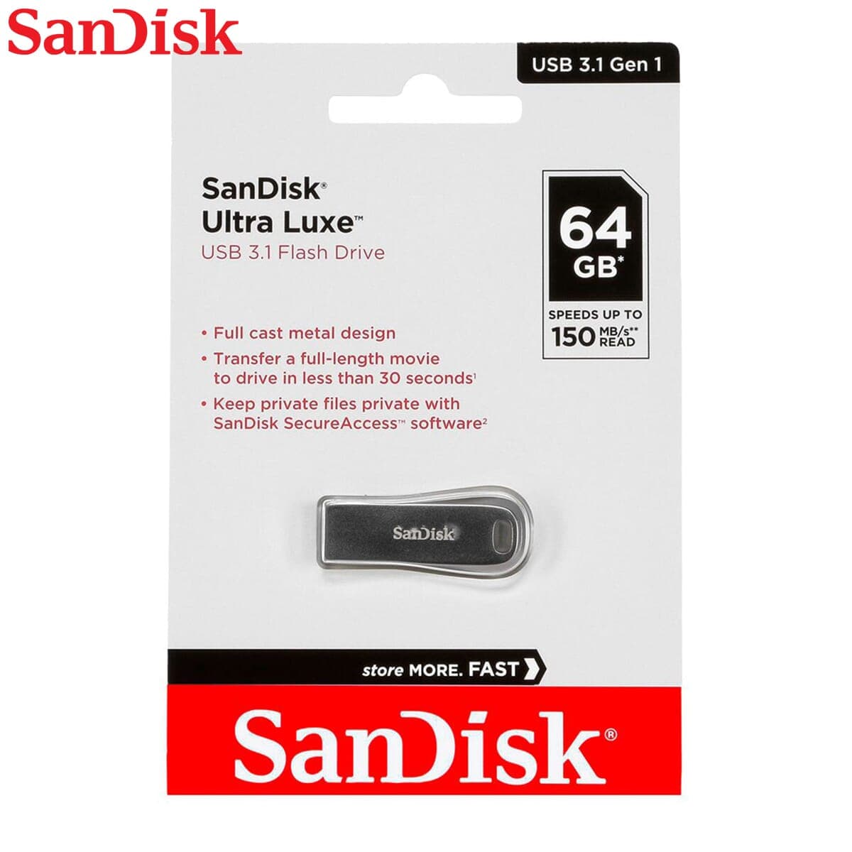 SanDisk Ultra Luxeâ„¢ 64GB, USB 3.1 Flash Drive Speed Upto 150MB/s PenDrive