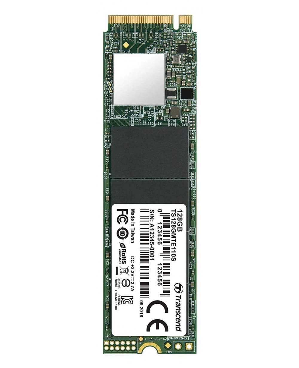 Transcend 128GB NVMe PCIe Gen3 x4 80mm M.2 Solid State Drive TS128GMTE110S 2