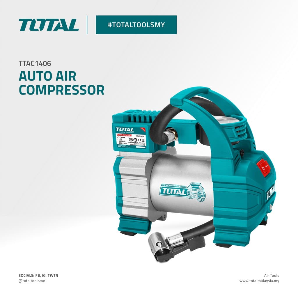 Total DC 12Volt Auto Air Compressor TTAC1406 2