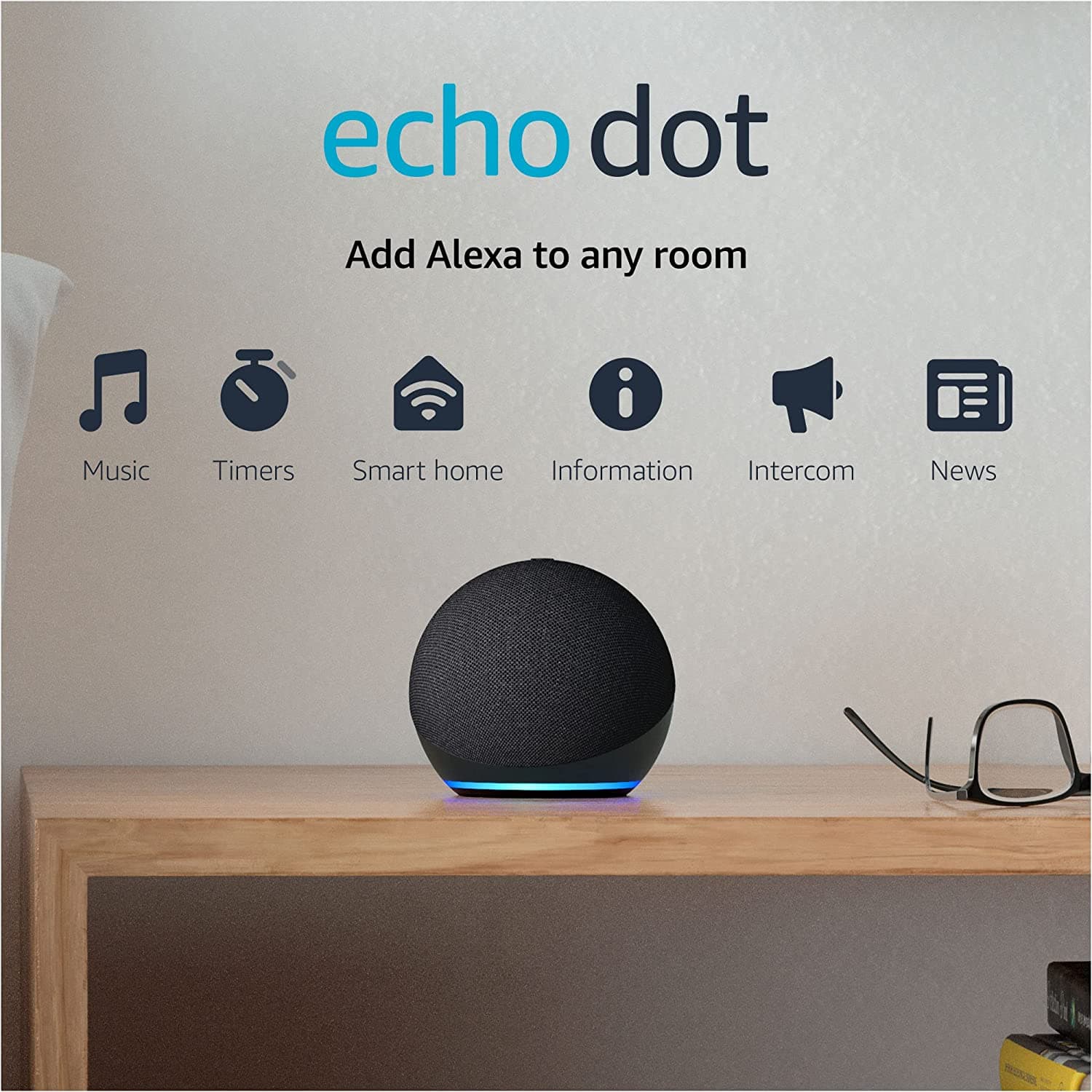 Echo Dot (4th Gen, 2020 release) | Smart speaker with Alexa | Charcoal 2