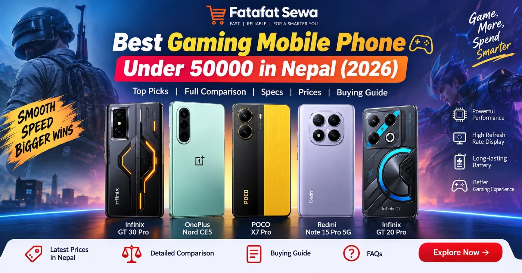 Best Gaming Mobile Phone Under 50000 in Nepal (2026) – Top Picks & Comparison