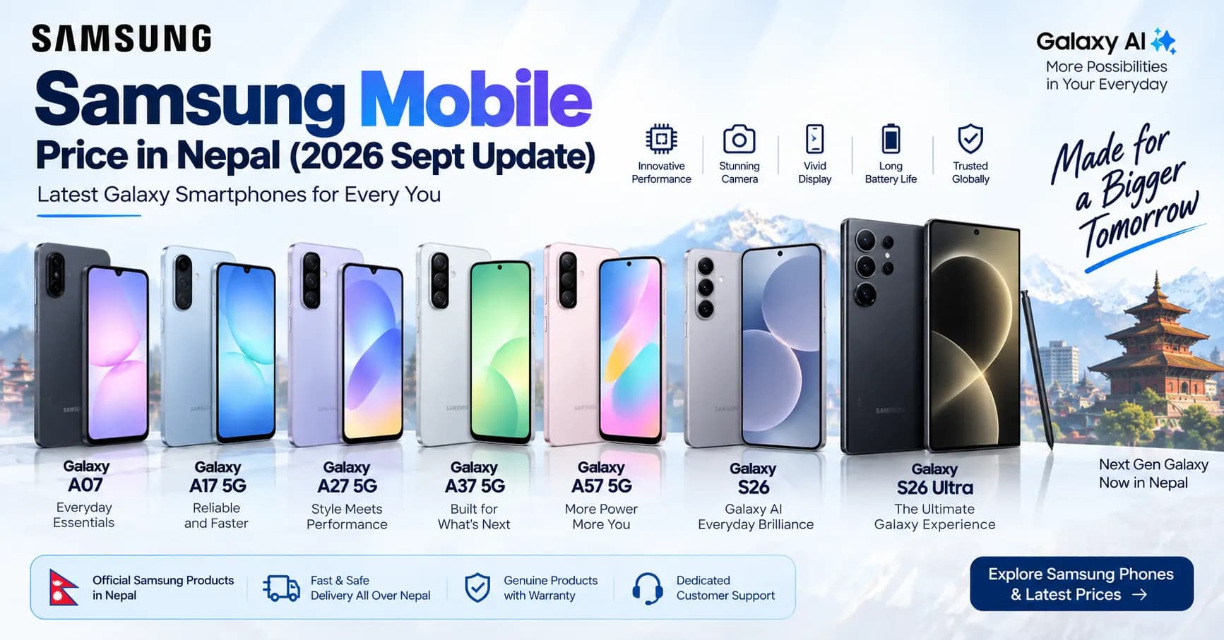 samsung mobile price in nepal sept 2026 updated