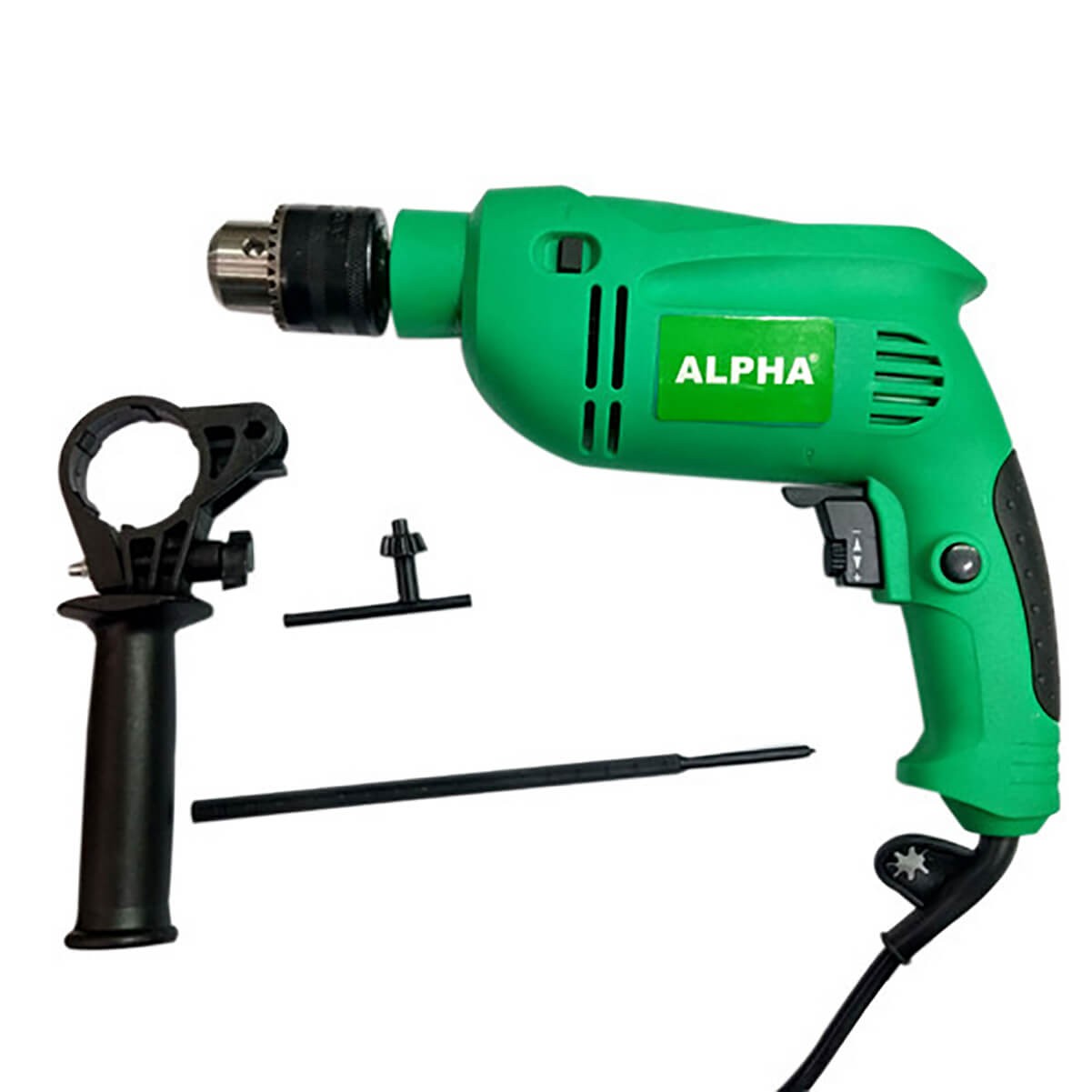 Alpha 650 Watt Impact Drill Metal Rotating Handle Hammering Home