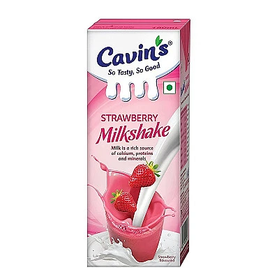 Cavins Strawberry Milkshake - 180ml - Buy Online at Best Price