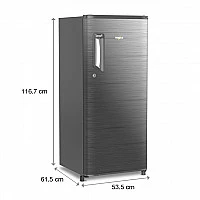 Whirlpool 185L Single Door 200 Icemagic Powercool PRM 2S Chromium Steel Refrigerator