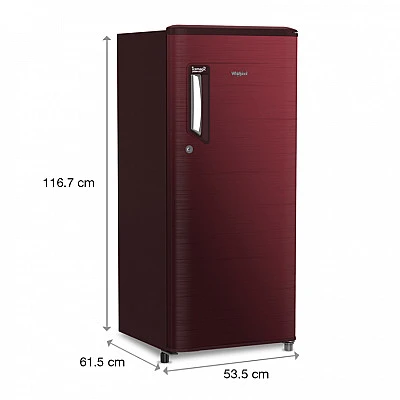 Whirlpool 185L Single Door 200 Icemagic Powercool PRM 2S Wine Chronium Steel Refrigerator - Buy Online at Best Price