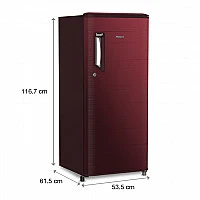 Whirlpool 185L Single Door 200 Icemagic Powercool PRM 2S Wine Chronium Steel Refrigerator