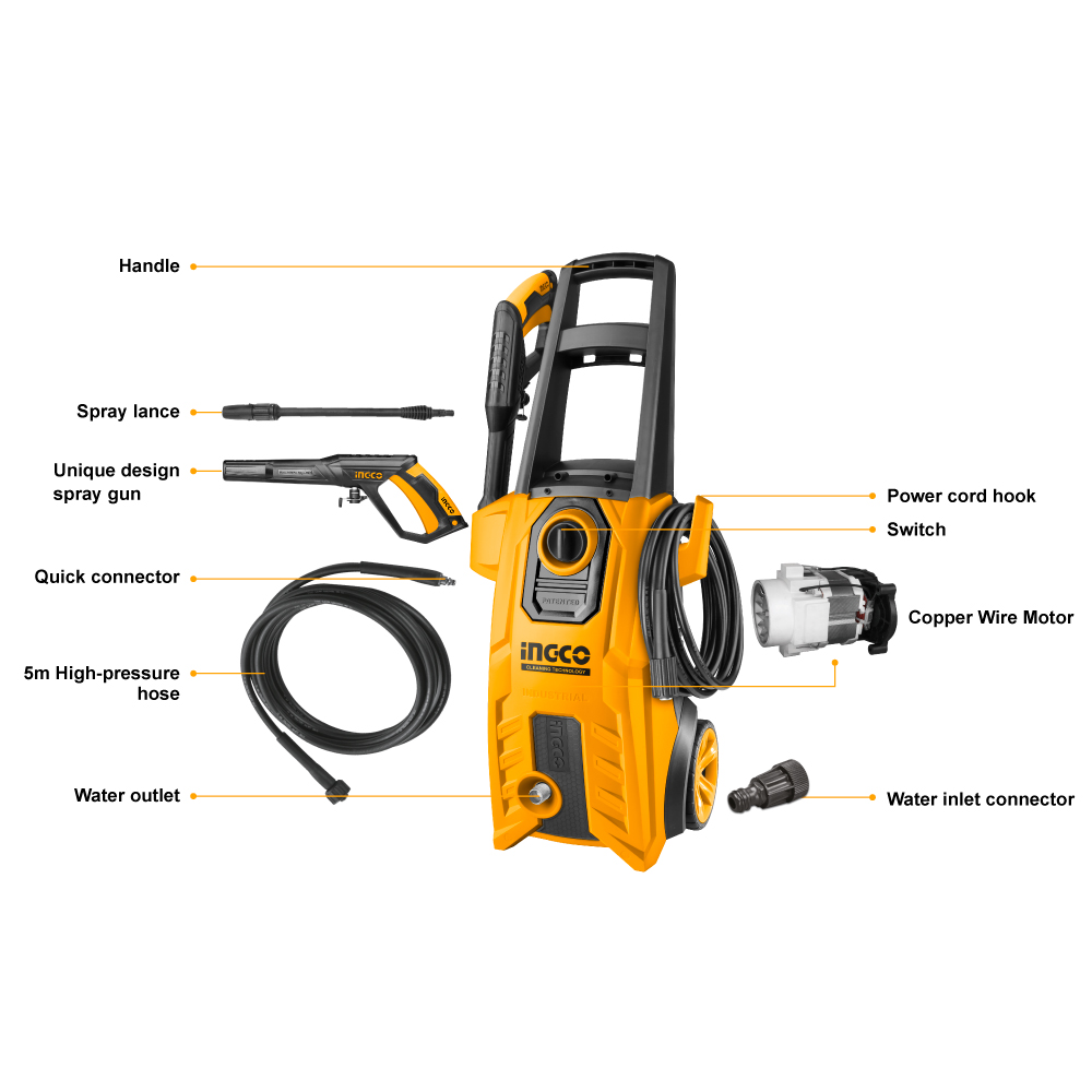 High Pressure Washer: 1800W