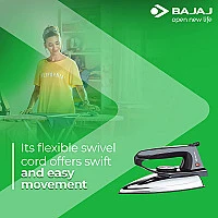 Thumbnail Bajaj DX-2 600W Dry Iron with Advance Soleplate and Anti-Bacterial German Coating Technology, Black 4