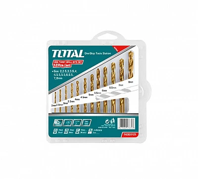 TOTAL 12Pcs HSS Twist Drill Bits Set TACSD0125 - Buy Online at Best Price