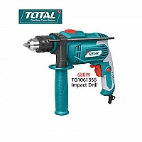 TOTAL Impact Electric Drill Machine Hammer Function - 680W Copper Veritable Speed - Reverse/Forward Option