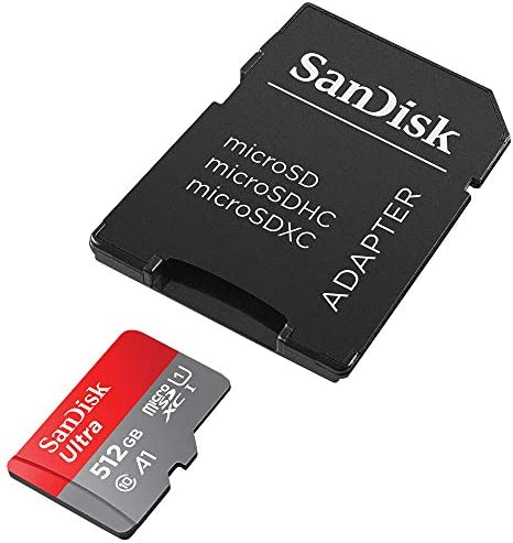 SanDisk 512GB Ultra miscrosdxc memory card with adaptor - 120mb/s