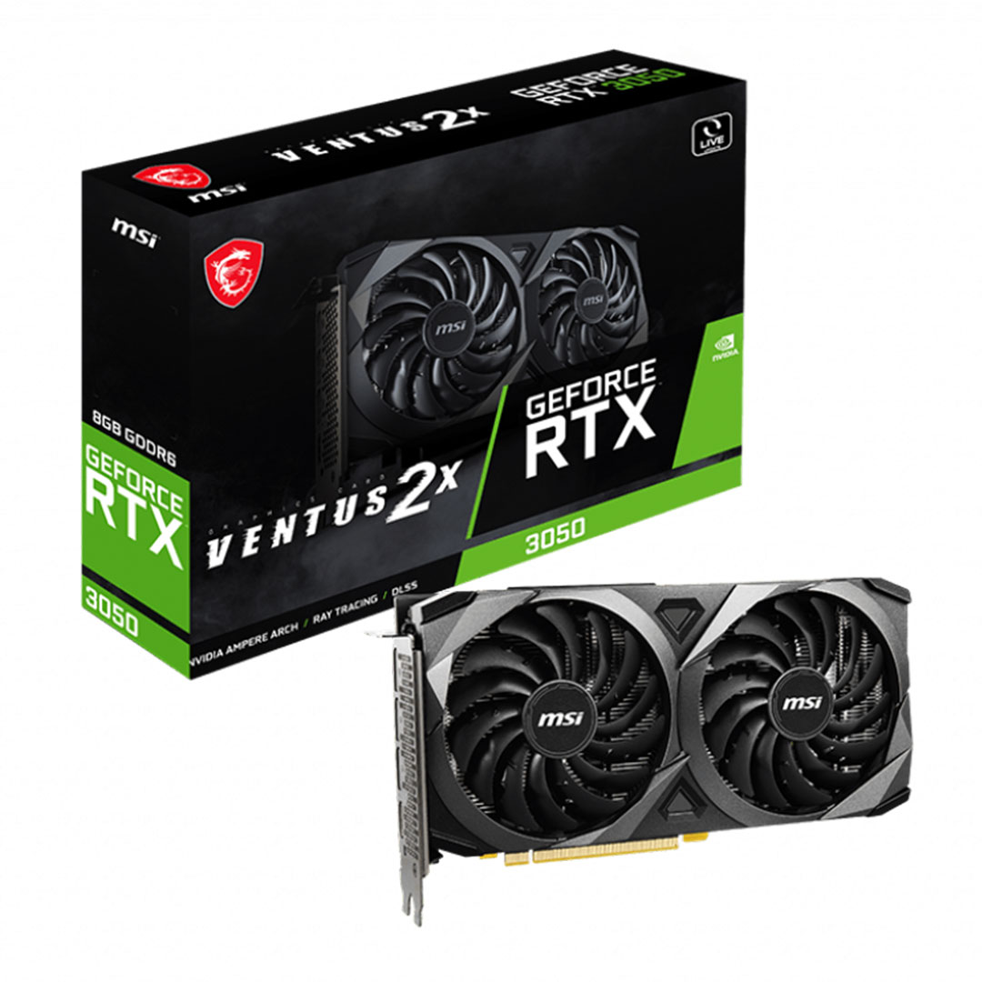 MSI Gaming GeForce RTX 3050 8GB GDRR6 128-Bit HDMI / DP PCIe 4 Torx Twin Fans Ampere OC Graphics Card