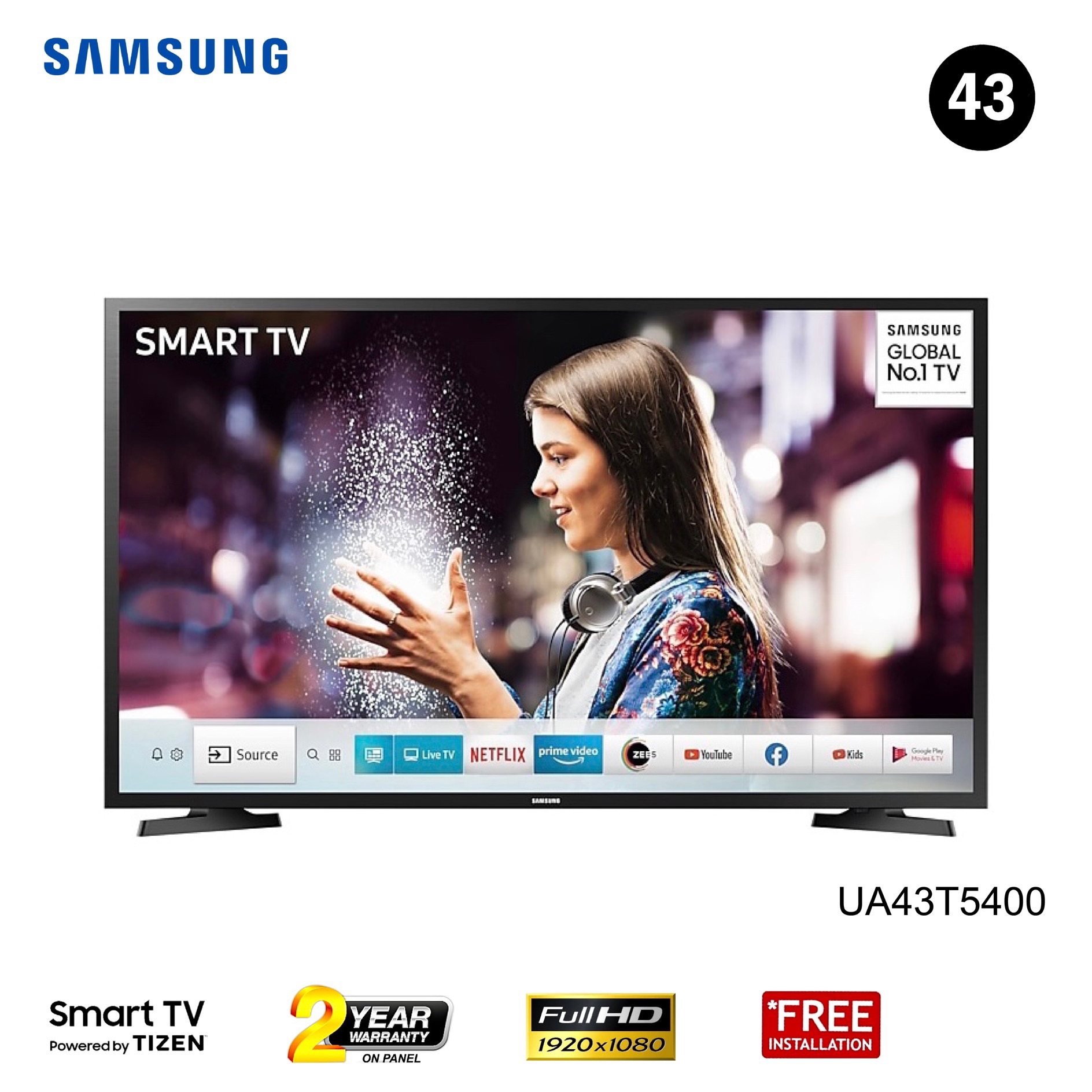 SAMSUNG UA43T5400 -43" Smart Full HD LED TV 2020