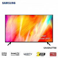 SAMSUNG UA43AU7700 - 43" Crystal UHD 4K Smart LED TV With Bazel Less Design