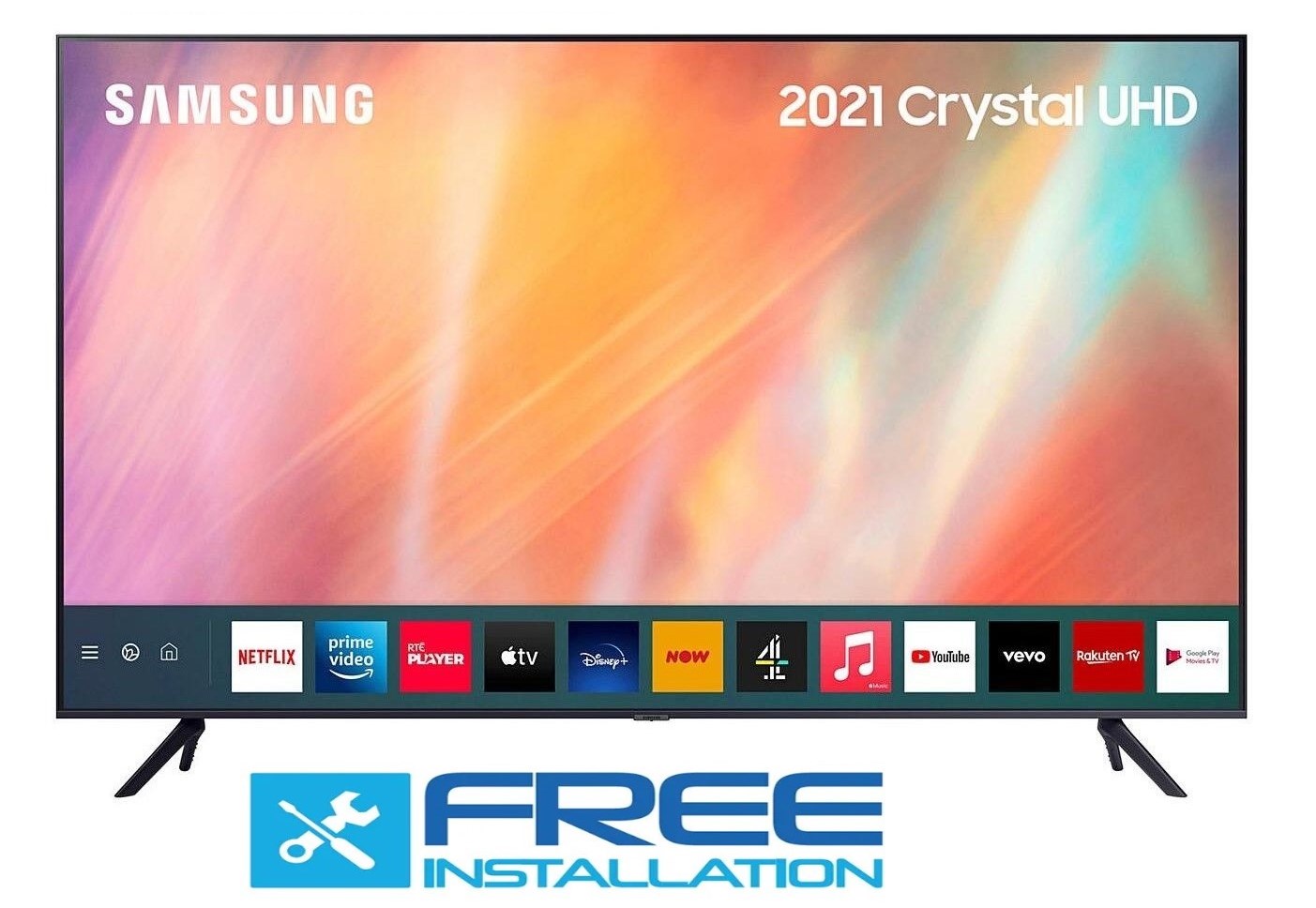 Samsung UA43AU7700RXHE 43" Crystal UHD 4K Smart Led Tv With Air Slim Design - Black