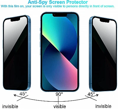 iPhone 13 Pro Max Screen Protector 9H Hardness Tempered Glass Privacy Anti-Spy 13 10Pcs - Buy Online at Best Price