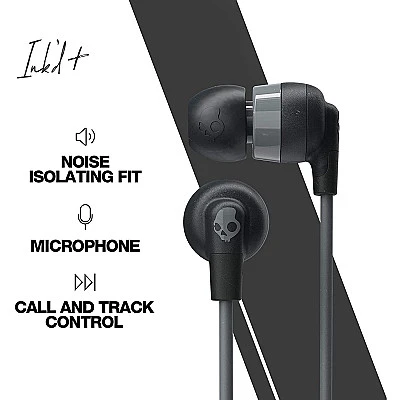 Skullcandy Black Ink’d+ Earbuds With Microphone S2IMY-M448 - Buy Online at Best Price
