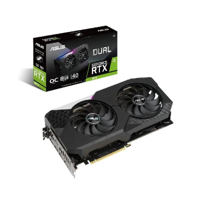 ASUS Dual NVIDIA GeForce RTX 3070 V2 OC Edition Gaming Graphicss Card (PCIe 4.0, 8GB GDDR6 Memory, LHR, HDMI 2.1, DisplayPort 1.4a, Axial-tech Fan Design, Dual BIOS, Protective Backplate)