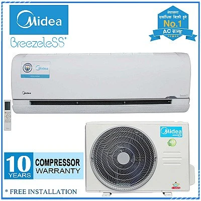 Midea BreezeleSS+ series 1 ton DC Inverter Wall Mounted AC - Buy Online at Best Price