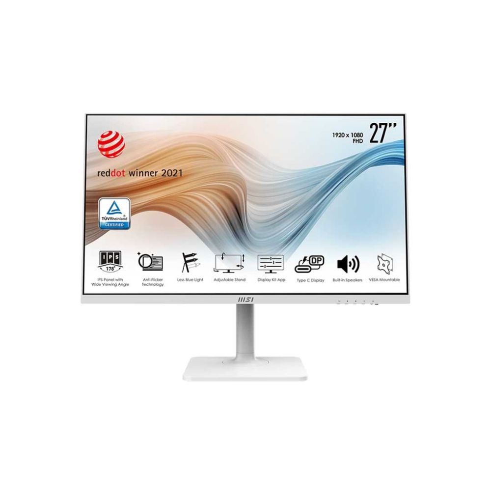 MSI Full FHD Anti-Glare 5ms 1920 x 1080 IPS 75Hz Refresh Rate FHD Ready USB/DP/HDMI Monitor , In built speaker, Anti flicker technology (Modern MD271PW)