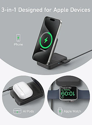 Anker MagSafe Charger, Anker MagGo 3-in-1 Wirele… - Buy Online at Best Price