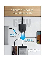 Anker 4 Port PIQ 3.0&GaN Fast Charger Adapter, Power