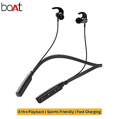boAt ROCKERZ 235 V2 | Bluetooth Wireless Earphone | Portable Neckband | 8 hrs Long Playback | IPX5 Sweat & water resistance | Fast Charging - Buy Online at Best Price