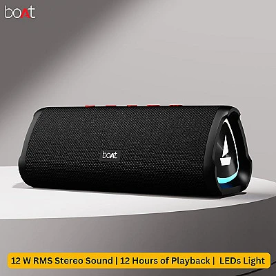 boAt STONE 750 | Portable Bluetooth Speaker |Multi Compatibility |12 Watt |12 Hours Playback |TWS Feature for 2x Output |IPX5 Rating |Type C Charging | LED Lights - Buy Online at Best Price