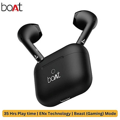 boAt AIRDOPES ALPHA  | 35 Hours Long Play Back | Fast Charging Wireless Earbuds | ENx Noise Cancellation | Gaming Mode - Buy Online at Best Price