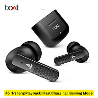 boAt AIRDOPES 91 | 45 Hours Long Playback | Fast Charging | Gaming Mode | IPX5 Water Resistance | Bluetooth V5.3 - Black Color