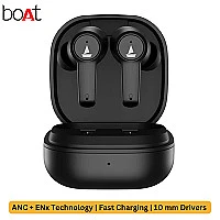 boAt AIRDOPES 411 ANC |  Active Noise-Cancelling Wireless Earbuds | Fast Charging | 17.5 Hours Play Back Time | Touch Control | ENx Technology